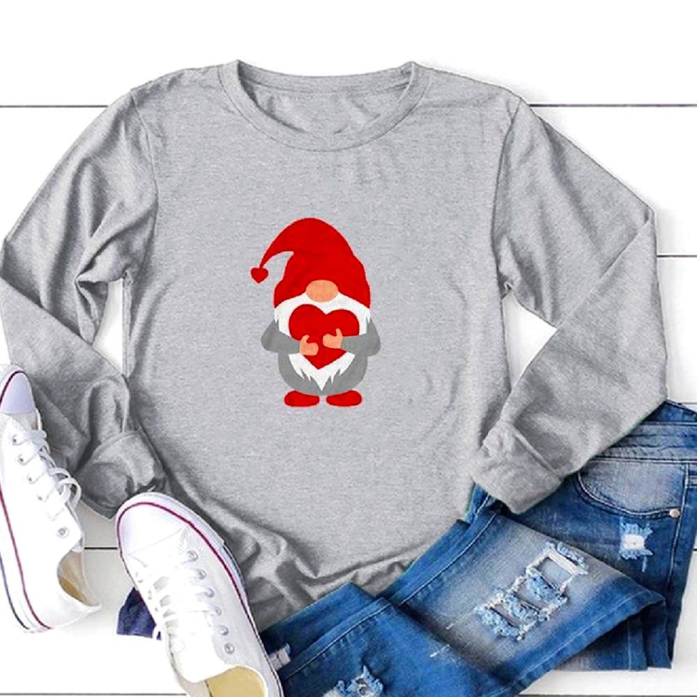 Valentine"s Day Print Loose T shirt